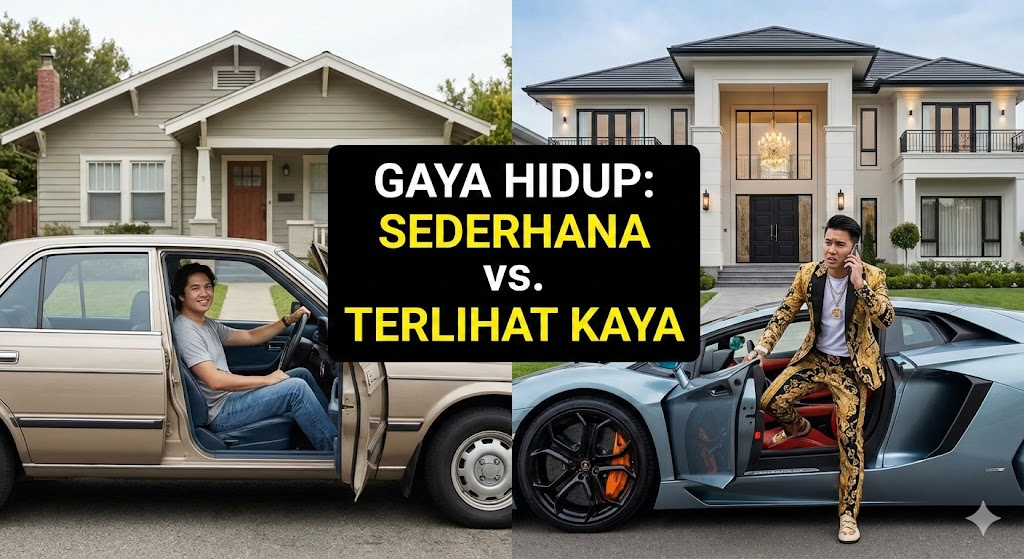 Perbandingan gaya hidup sederhana Warren Buffett dengan gaya hidup mewah konsumtif.